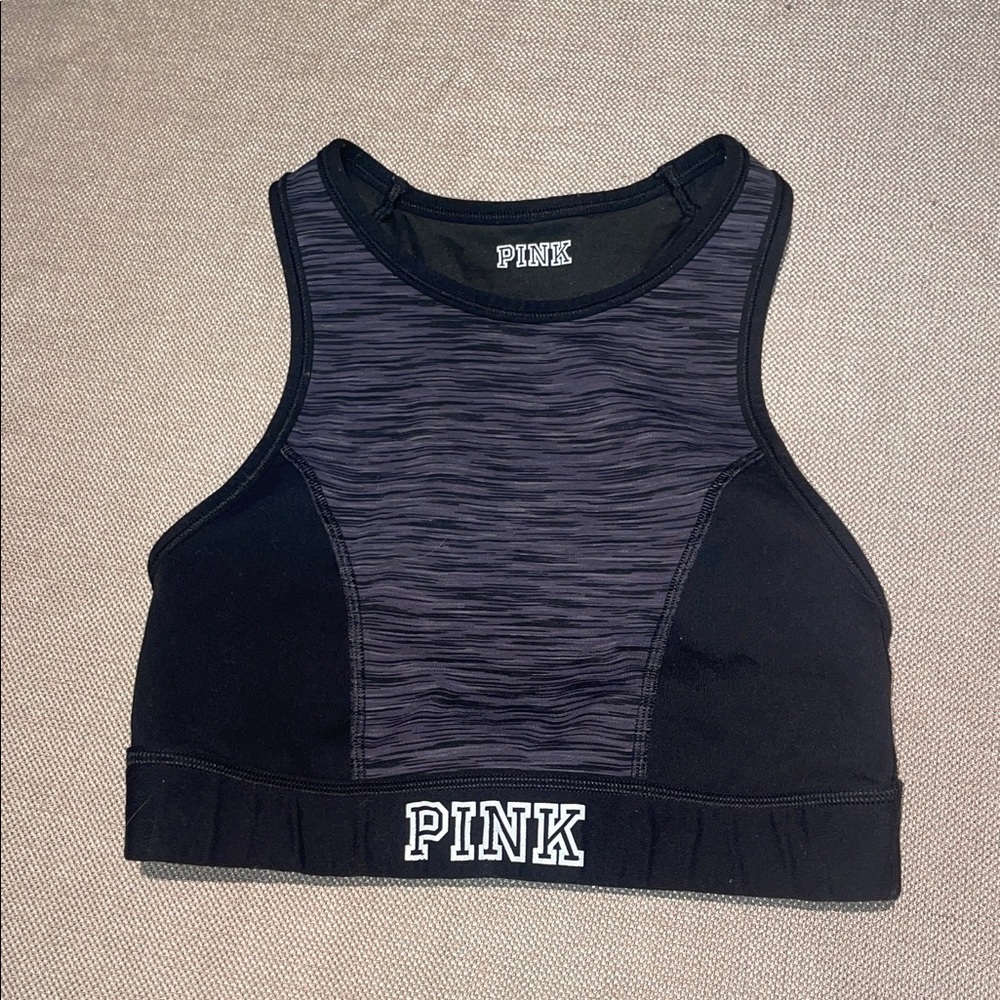 Vintage PINK Victoria's Secret Black and Gray Sports Bra